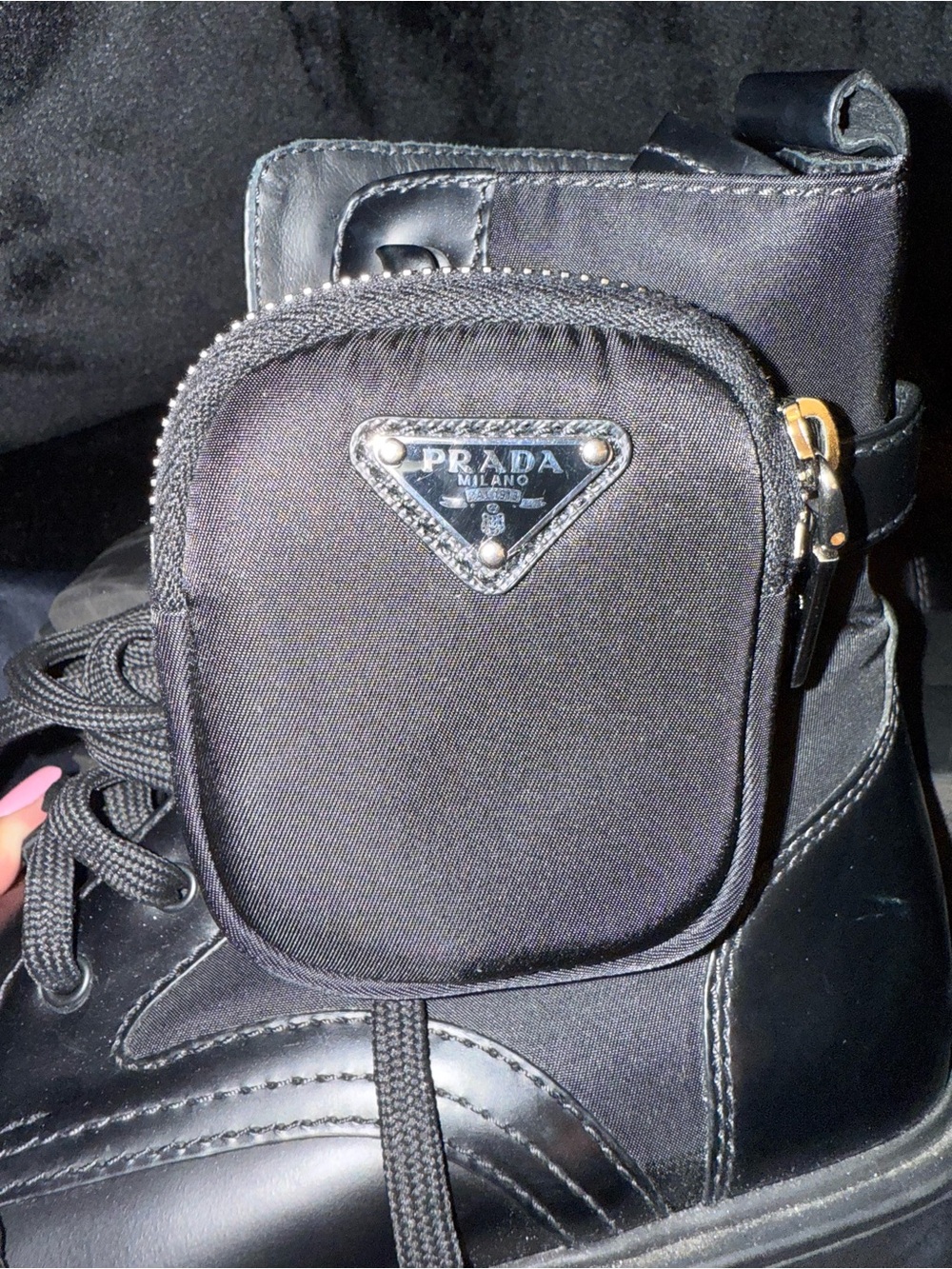 Prada monolith Black Combat Boots sz 37.5 - Picture 3 of 10